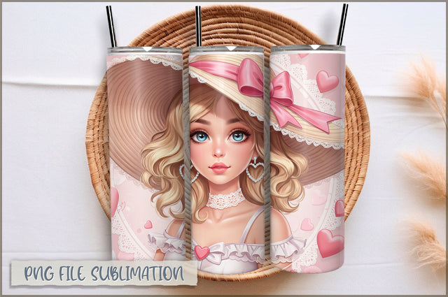 Princess Girl 20 Oz Tumbler Wrap PNG Sublimation Shetara Begum 