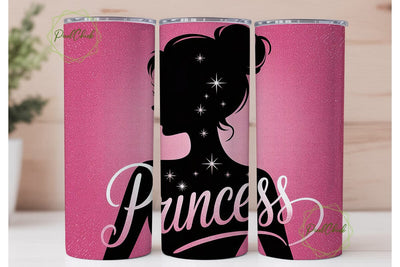 Princess Glitter 20oz Tumbler Wrap Sublimation PixelChick 