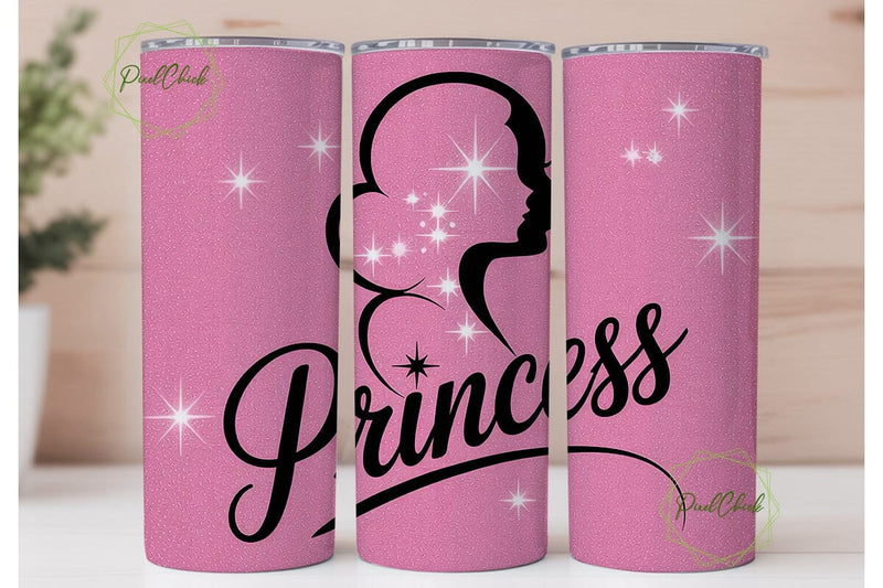 Princess Glitter 20oz Tumbler Wrap Sublimation PixelChick 