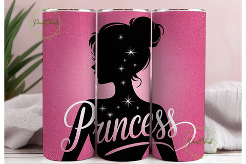 Princess Glitter 20oz Tumbler Wrap Sublimation PixelChick 