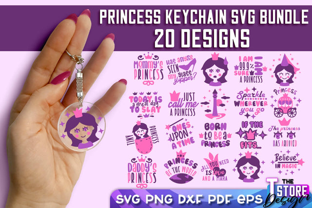 Princess Keychain SVG | Girl Quotes SVG | Keychain Design | SVG File SVG The T Store Design 