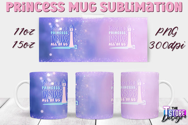 Princess Mug Sublimation | 11 Oz 15 Oz Mug Sublimation | PNG File Sublimation The T Store Design 