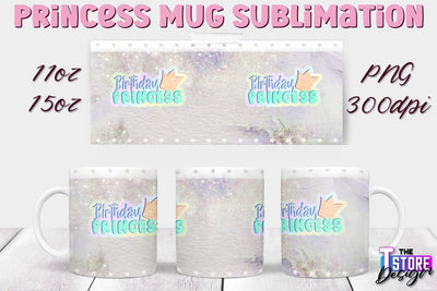 Princess Mug Sublimation | 11 Oz 15 Oz Mug Sublimation | PNG File Sublimation The T Store Design 