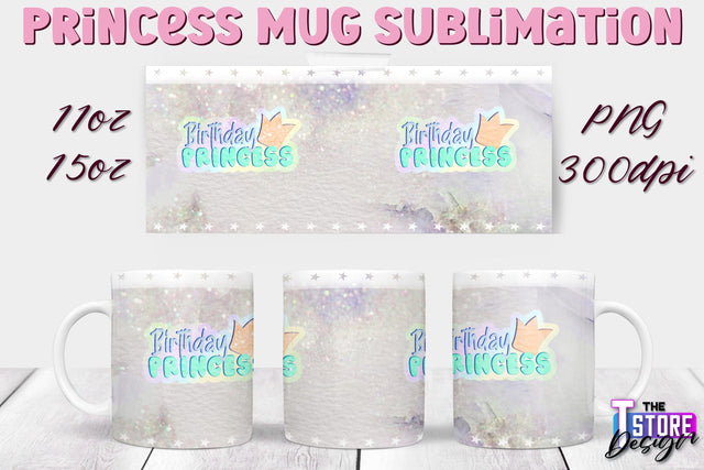 Princess Mug Sublimation | 11 Oz 15 Oz Mug Sublimation | PNG File Sublimation The T Store Design 
