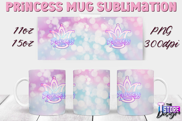 Princess Mug Sublimation | 11 Oz 15 Oz Mug Sublimation | PNG File Sublimation The T Store Design 