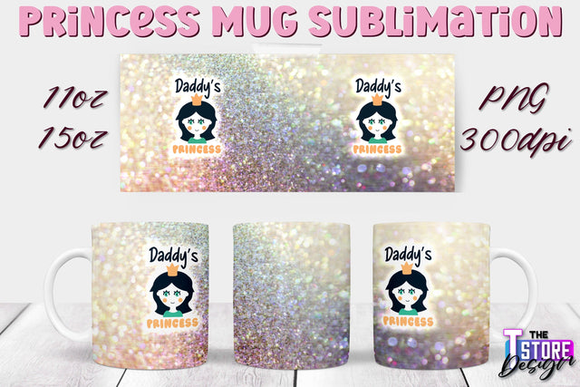 Princess Mug Sublimation | 11 Oz 15 Oz Mug Sublimation | PNG File Sublimation The T Store Design 