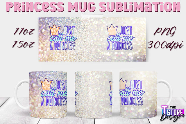 Princess Mug Sublimation | 11 Oz 15 Oz Mug Sublimation | PNG File Sublimation The T Store Design 