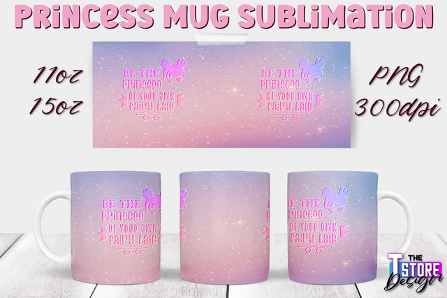 Princess Mug Sublimation | 11 Oz 15 Oz Mug Sublimation | PNG File Sublimation The T Store Design 