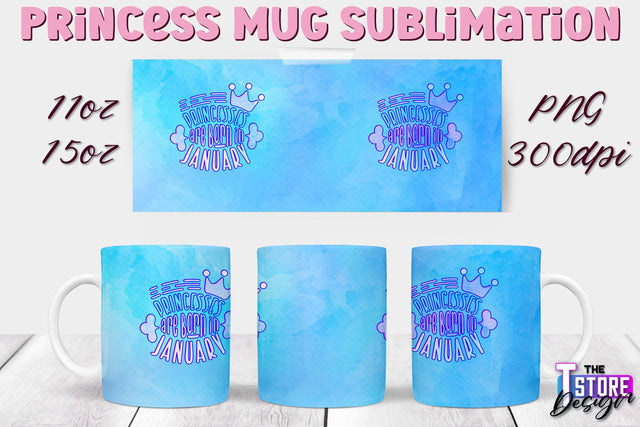 Princess Mug Sublimation | 11 Oz 15 Oz Mug Sublimation | PNG File Sublimation The T Store Design 