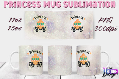 Princess Mug Sublimation | 11 Oz 15 Oz Mug Sublimation | PNG File Sublimation The T Store Design 