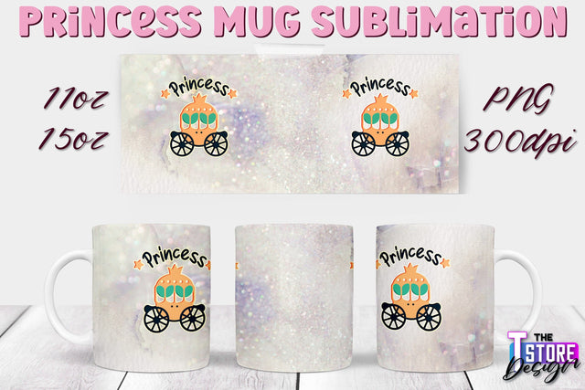 Princess Mug Sublimation | 11 Oz 15 Oz Mug Sublimation | PNG File Sublimation The T Store Design 