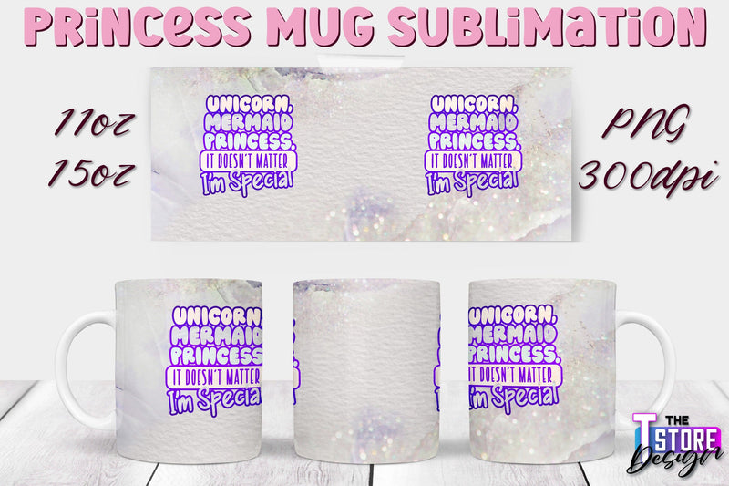 Princess Mug Sublimation | 11 Oz 15 Oz Mug Sublimation | PNG File Sublimation The T Store Design 