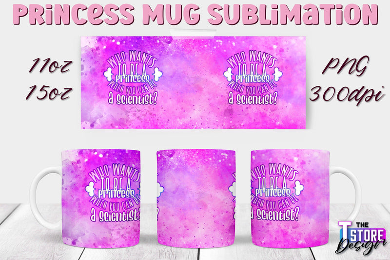 Princess Mug Sublimation | 11 Oz 15 Oz Mug Sublimation | PNG File Sublimation The T Store Design 