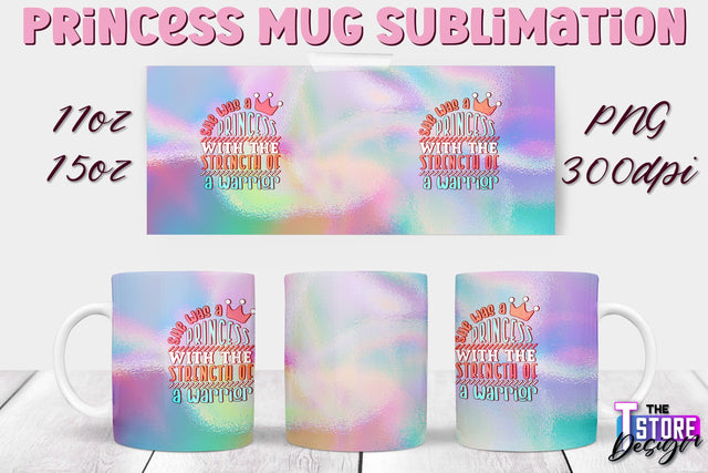 Princess Mug Sublimation | 11 Oz 15 Oz Mug Sublimation | PNG File Sublimation The T Store Design 