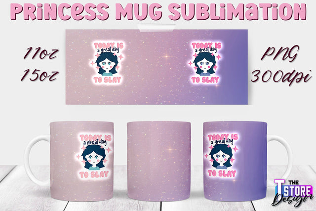 Princess Mug Sublimation | 11 Oz 15 Oz Mug Sublimation | PNG File Sublimation The T Store Design 