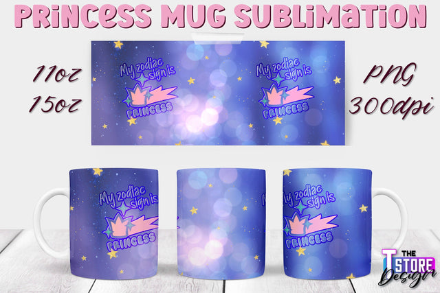 Princess Mug Sublimation | 11 Oz 15 Oz Mug Sublimation | PNG File Sublimation The T Store Design 