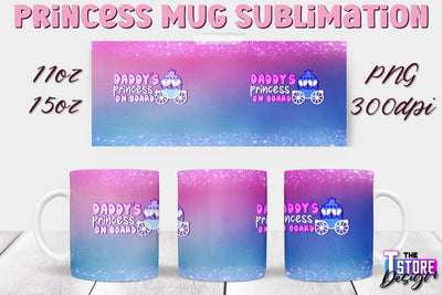 Princess Mug Sublimation | 11 Oz 15 Oz Mug Sublimation | PNG File Sublimation The T Store Design 