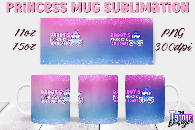 Princess Mug Sublimation | 11 Oz 15 Oz Mug Sublimation | PNG File Sublimation The T Store Design 
