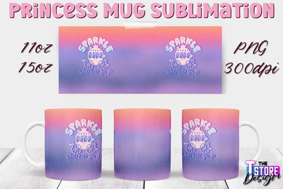 Princess Mug Sublimation | 11 Oz 15 Oz Mug Sublimation | PNG File Sublimation The T Store Design 