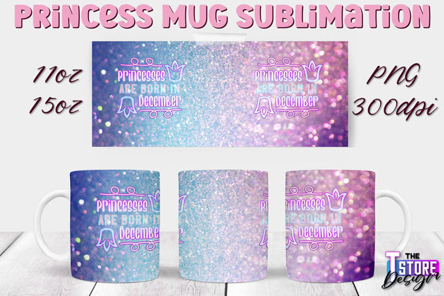Princess Mug Sublimation | 11 Oz 15 Oz Mug Sublimation | PNG File Sublimation The T Store Design 