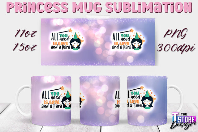 Princess Mug Sublimation | 11 Oz 15 Oz Mug Sublimation | PNG File Sublimation The T Store Design 