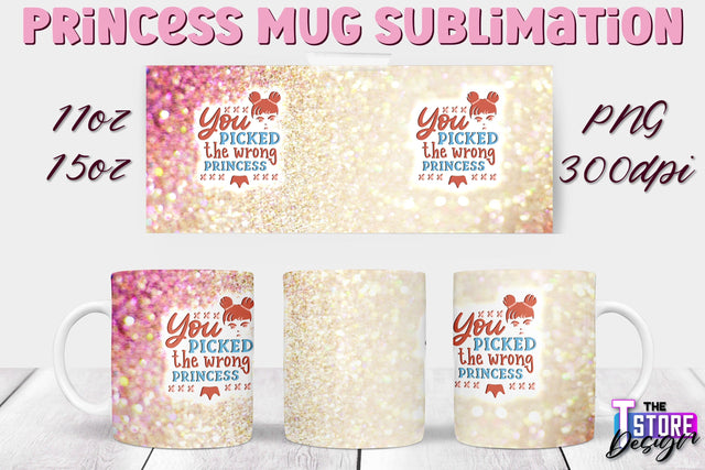 Princess Mug Sublimation | 11 Oz 15 Oz Mug Sublimation | PNG File Sublimation The T Store Design 