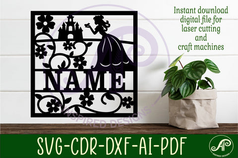 Princess name sign svg laser SVG APInspireddesigns 