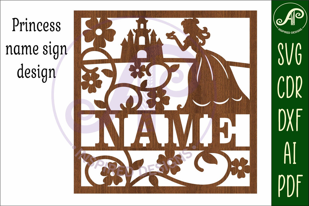 Princess name sign svg laser - So Fontsy