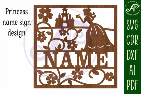 Princess name sign svg laser SVG APInspireddesigns 