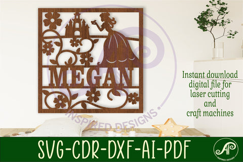 Princess name sign svg laser SVG APInspireddesigns 