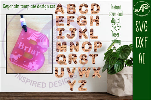 Princess theme tag letter designs keychain DIGITAL SVG SVG APInspireddesigns 