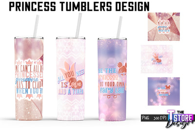 Princess Tumblers | Princess Tumbler Sublimation | PNG 20 Oz | Tumbler Wrap Sublimation The T Store Design 