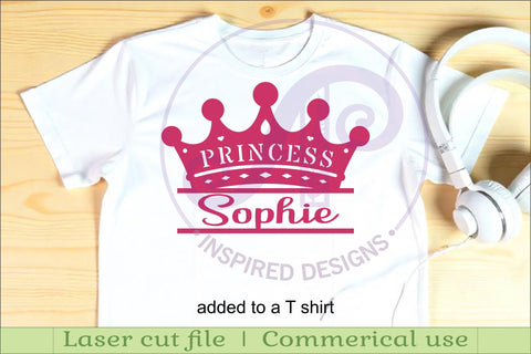 Princess word crown personalized name sign laser cut SVG APInspireddesigns 