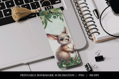 Printable Baby Kangaroo Bookmark | Australia Wildlife PNG Sublimation BijouBay 