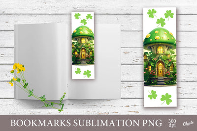Printable Bookmarks PNG. Mushroom Green House PNG Sublimation Olga Terlyanskaya 