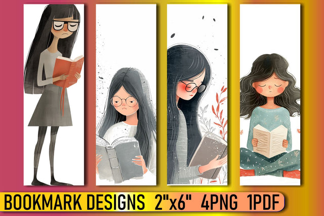 Printable Bookmarks with Watercolor Kid Art Sublimation afrosvg 