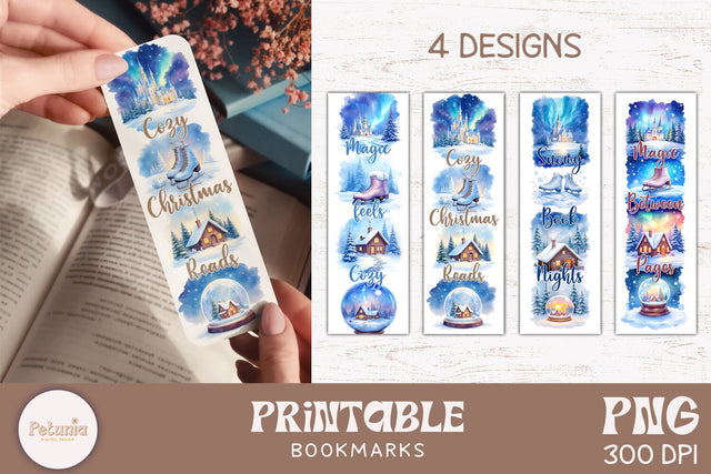 Printable Christmas Bookmark | Christmas Bookmarks Sublimation Petunia Digital Design 