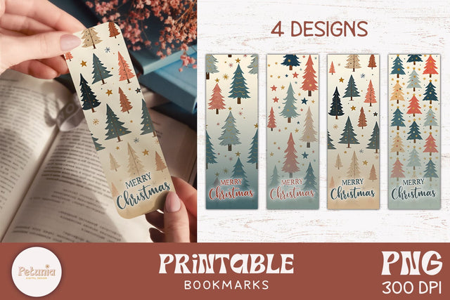 Printable Christmas Bookmark | Christmas Bookmarks Sublimation Petunia Digital Design 