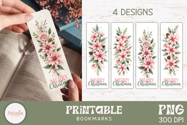 Printable Christmas Bookmark | Christmas Bookmarks Sublimation Petunia Digital Design 