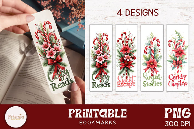 Printable Christmas Bookmark | Christmas Bookmarks Sublimation Petunia Digital Design 