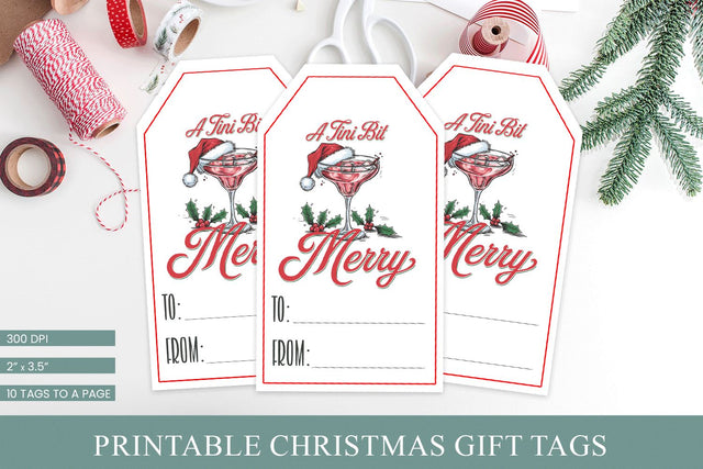 Printable Christmas Gift Tags | A Tini Bit Merry Tags Sublimation BijouBay 