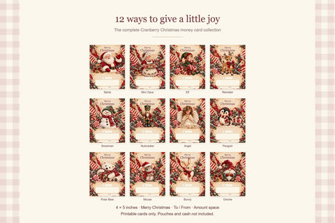 Printable Christmas Money Cards Sublimation BijouBay 