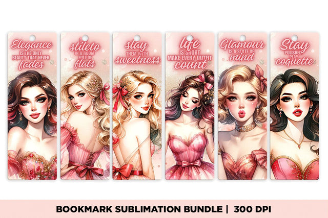 Printable Coquette Glamour Quote Bookmark Sublimation PNG's Sublimation BijouBay 