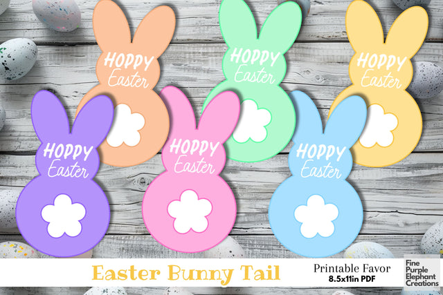 Printable Easter Bunny Tail Donut Digital Paper Cards | Treat Holder Digital Pattern Fine Purple Elephant Creations 