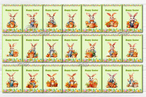 Printable Easter card Bundle Watercolor Easter animals postcard Sublimation Createya Design 