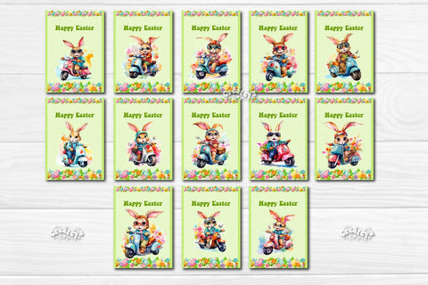 Printable Easter card Bundle Watercolor Easter animals postcard Sublimation Createya Design 