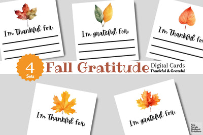Printable Fall Thanksgiving Thankful Cards 3D Paper Fine Purple Elephant Creations 