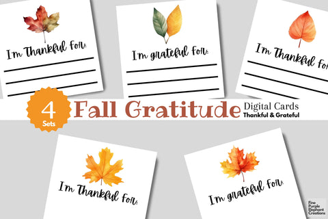 Printable Fall Thanksgiving Thankful Cards 3D Paper Fine Purple Elephant Creations 