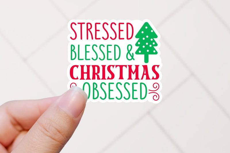 Printable Funny Christmas Stickers - So Fontsy