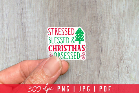 Printable Funny Christmas Stickers Sublimation CraftLabSVG 